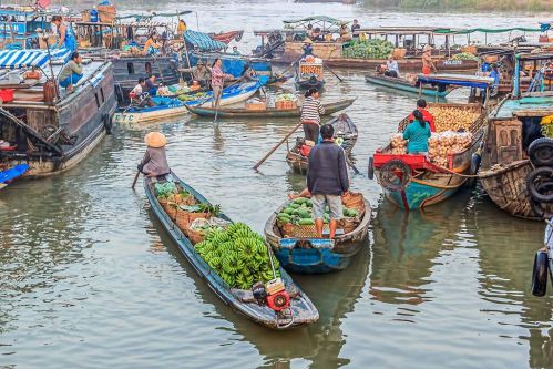 voyage au delta du mékong - marché flottant